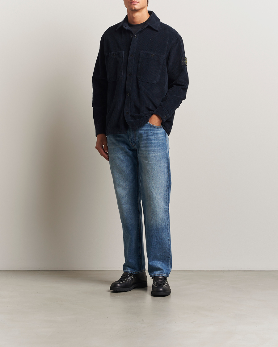 Men | Shirts | Stone Island | Organic Cotton Cord Overshirt Navy