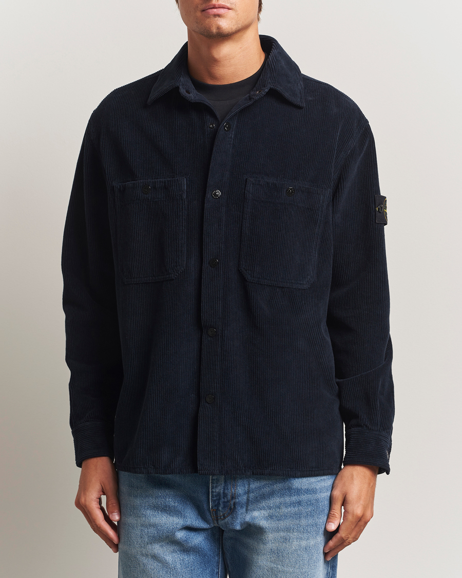 Men | Shirts | Stone Island | Organic Cotton Cord Overshirt Navy