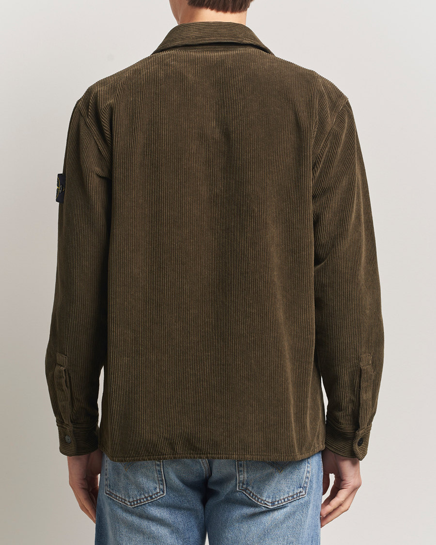 Men | Shirts | Stone Island | Organic Cotton Cord Overshirt Military Green