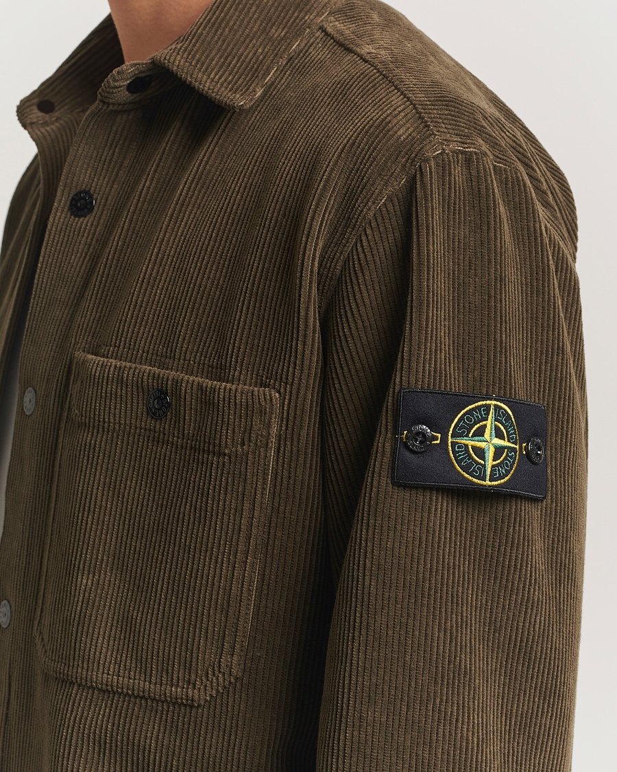 Men | Shirts | Stone Island | Organic Cotton Cord Overshirt Military Green