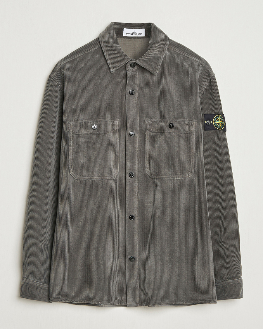Men | Shirts | Stone Island | Organic Cotton Cord Overshirt Grey