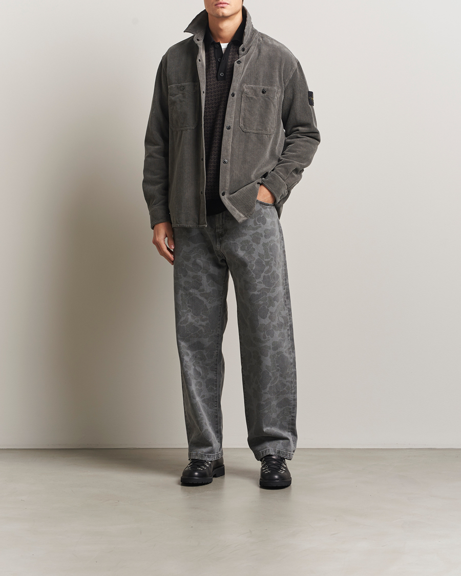 Men | Shirts | Stone Island | Organic Cotton Cord Overshirt Grey