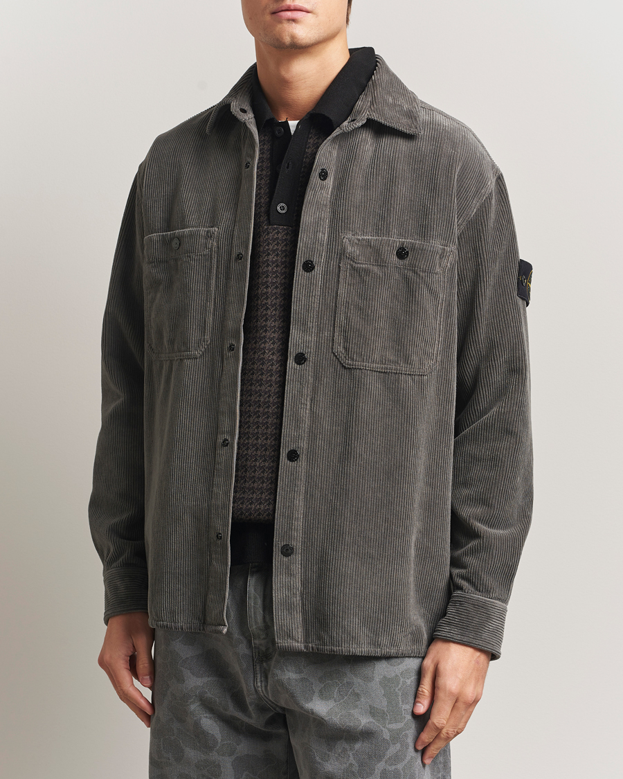 Men | Shirts | Stone Island | Organic Cotton Cord Overshirt Grey