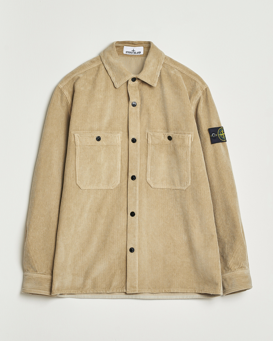 Men | Shirts | Stone Island | Organic Cotton Cord Overshirt Beige
