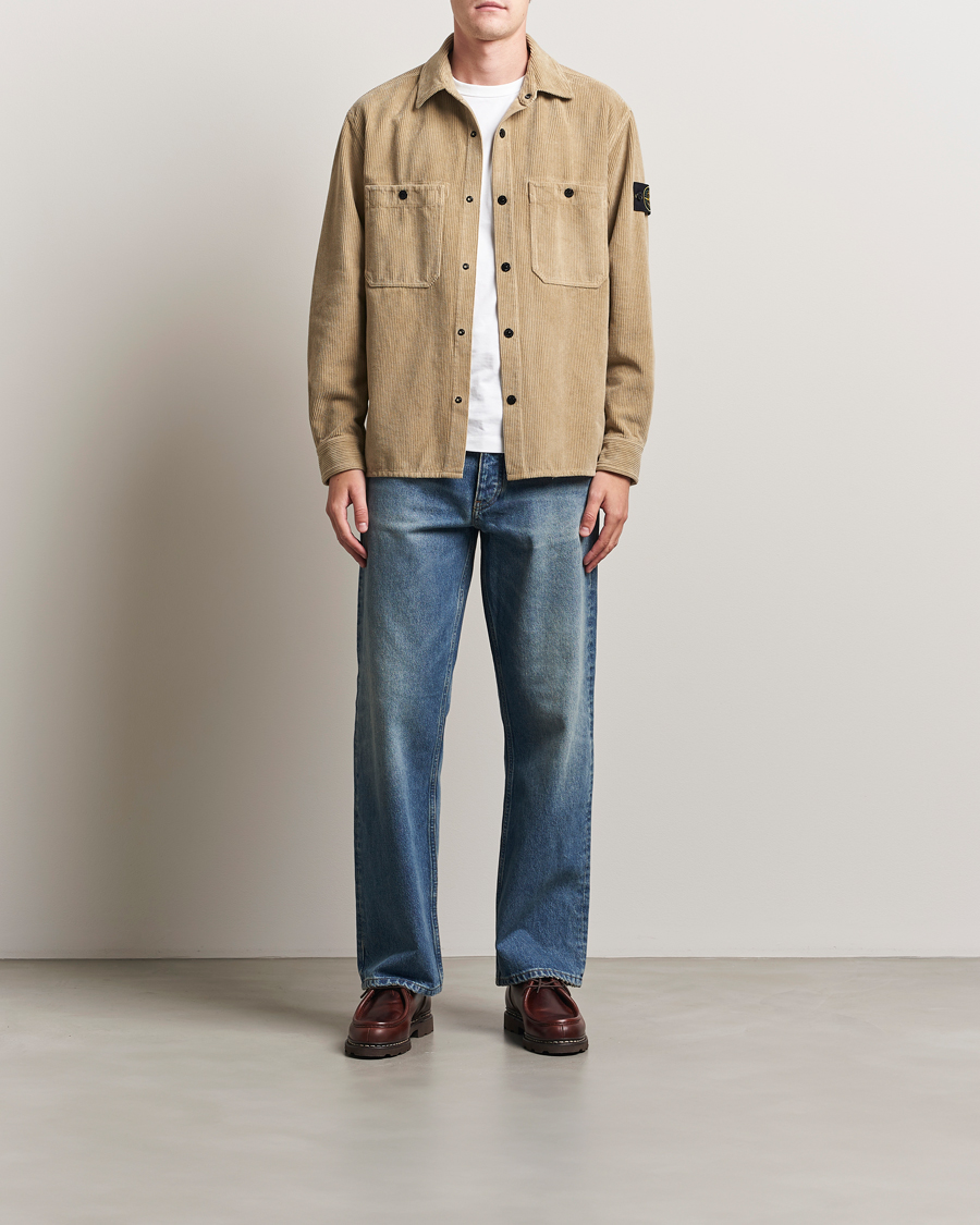 Men | Shirts | Stone Island | Organic Cotton Cord Overshirt Beige