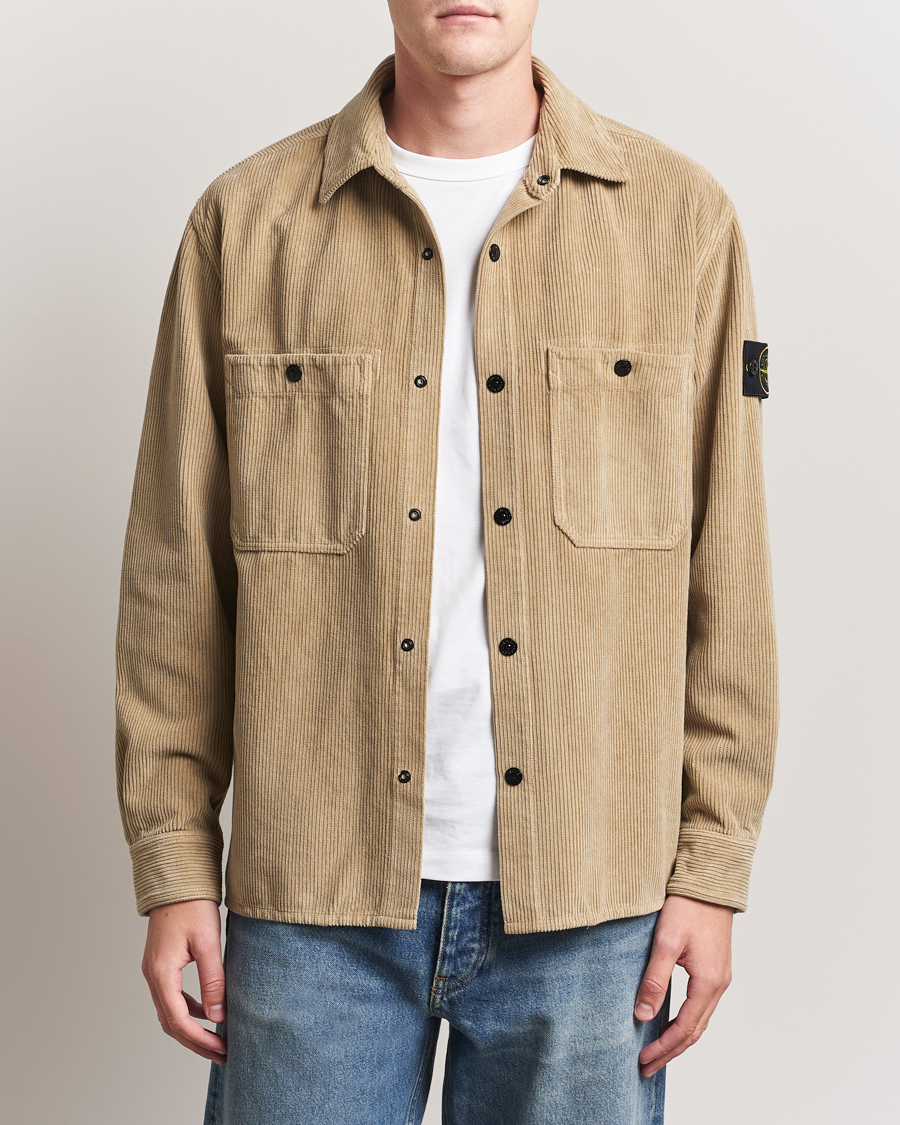 Men | Shirts | Stone Island | Organic Cotton Cord Overshirt Beige
