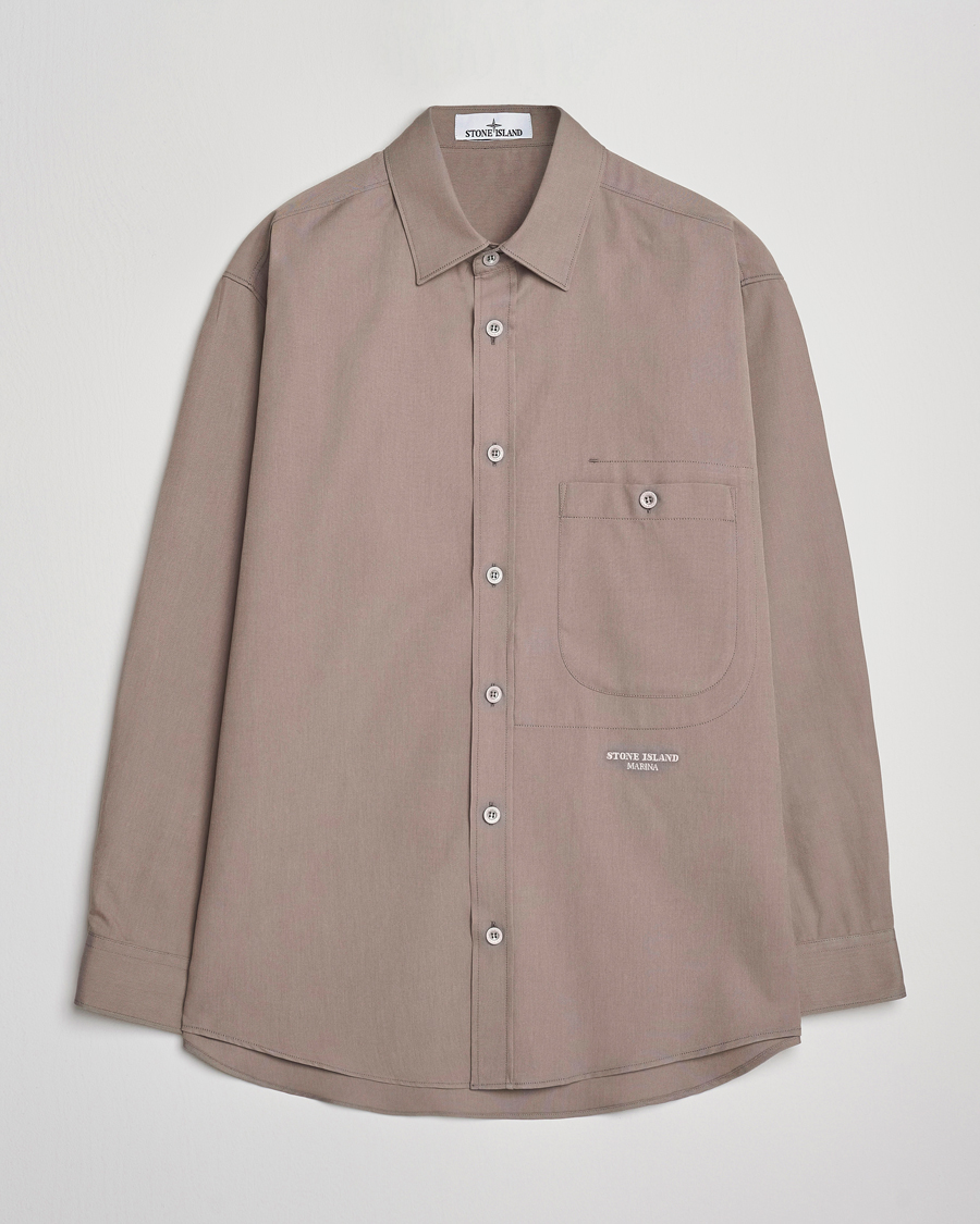 Men | Shirts | Stone Island | Marina Organic Oxford Cotton Shirt Tobacco