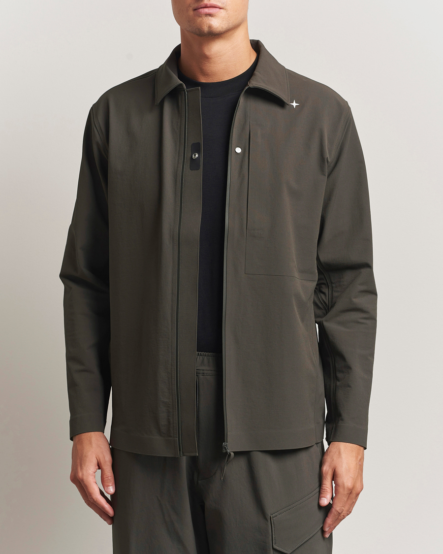 Men | Shirts | Stone Island | Stellina Textured Nylon Stretch Overshirt Lead Grey