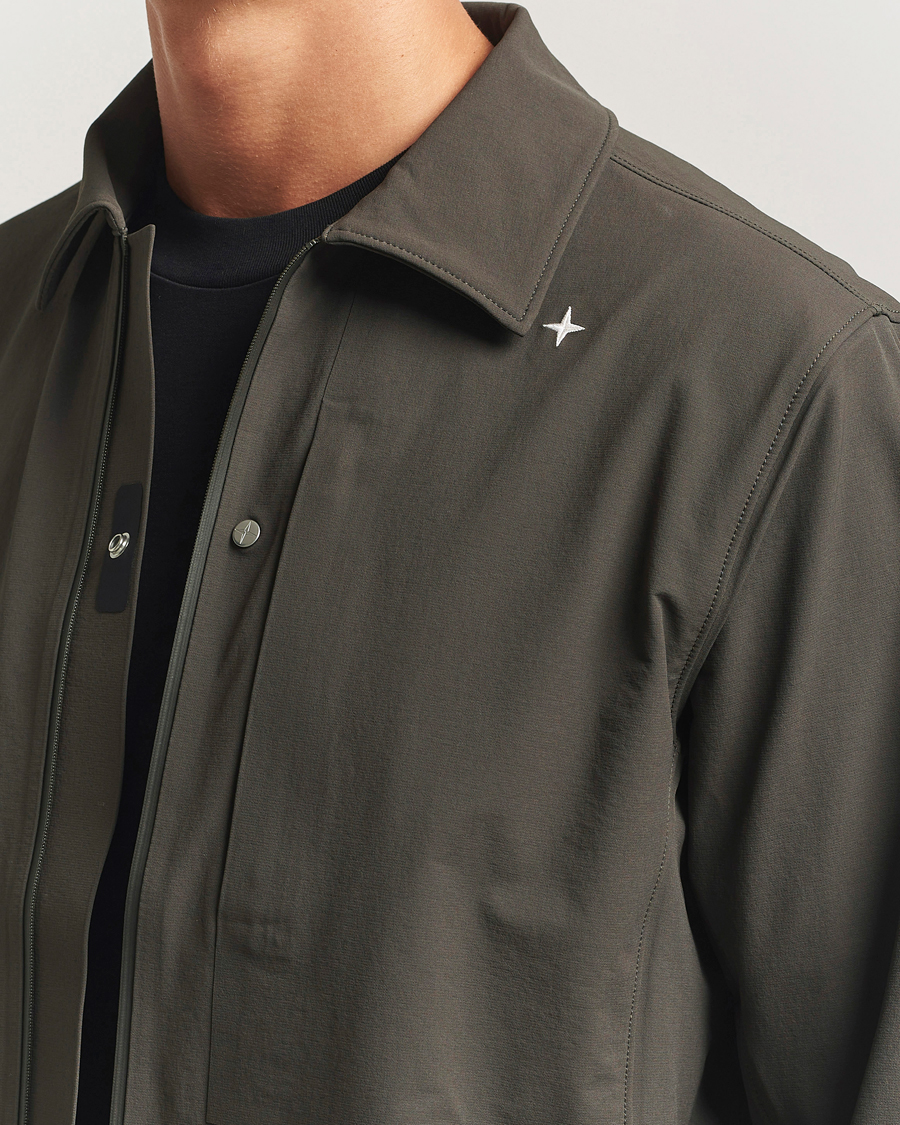 Men | Shirts | Stone Island | Stellina Textured Nylon Stretch Overshirt Lead Grey