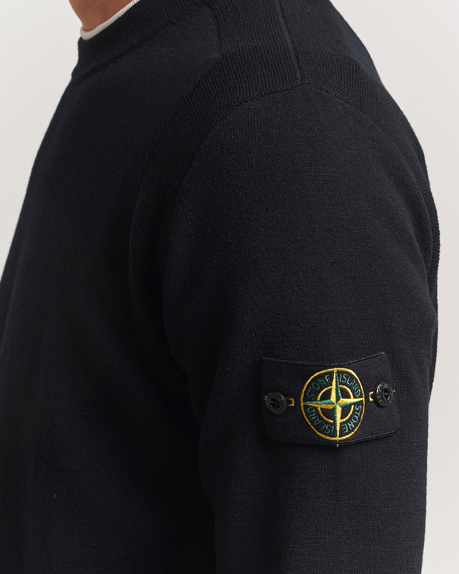 Men | Sweaters & Knitwear | Stone Island | Stretch Wool Knitted Jumper Black