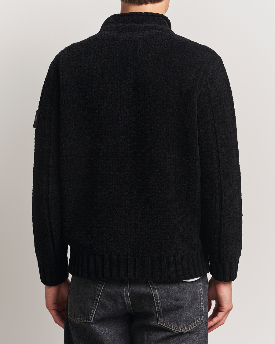 Men | Sweaters & Knitwear | Stone Island | Cotton Chenille Knitted Mock Neck Black