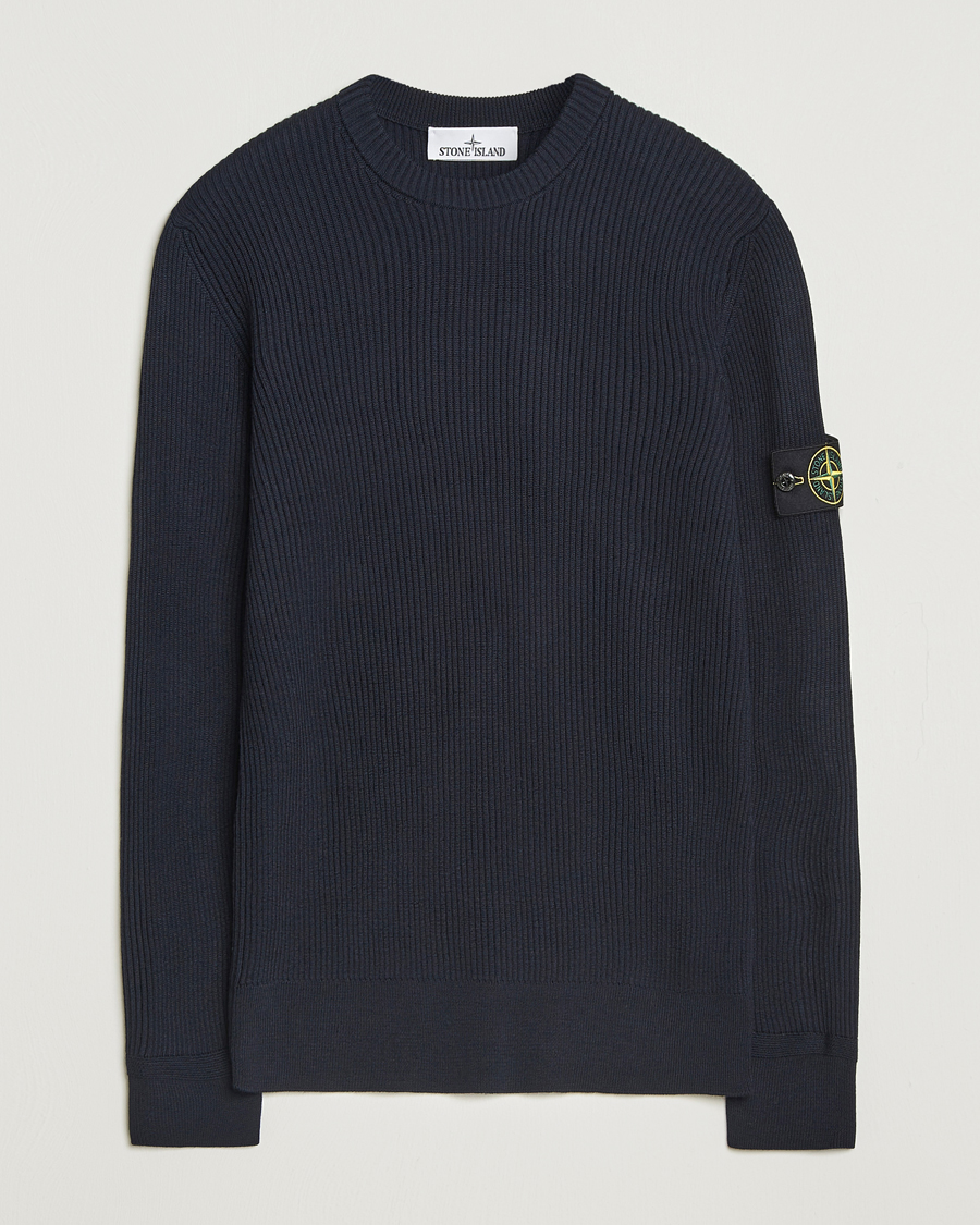 Men | Sweaters & Knitwear | Stone Island | Full Rib Crewneck Navy