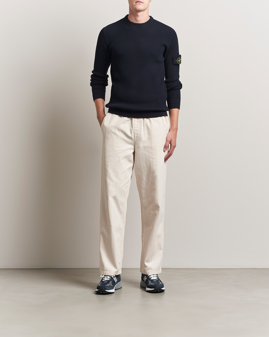 Men | Sweaters & Knitwear | Stone Island | Full Rib Crewneck Navy
