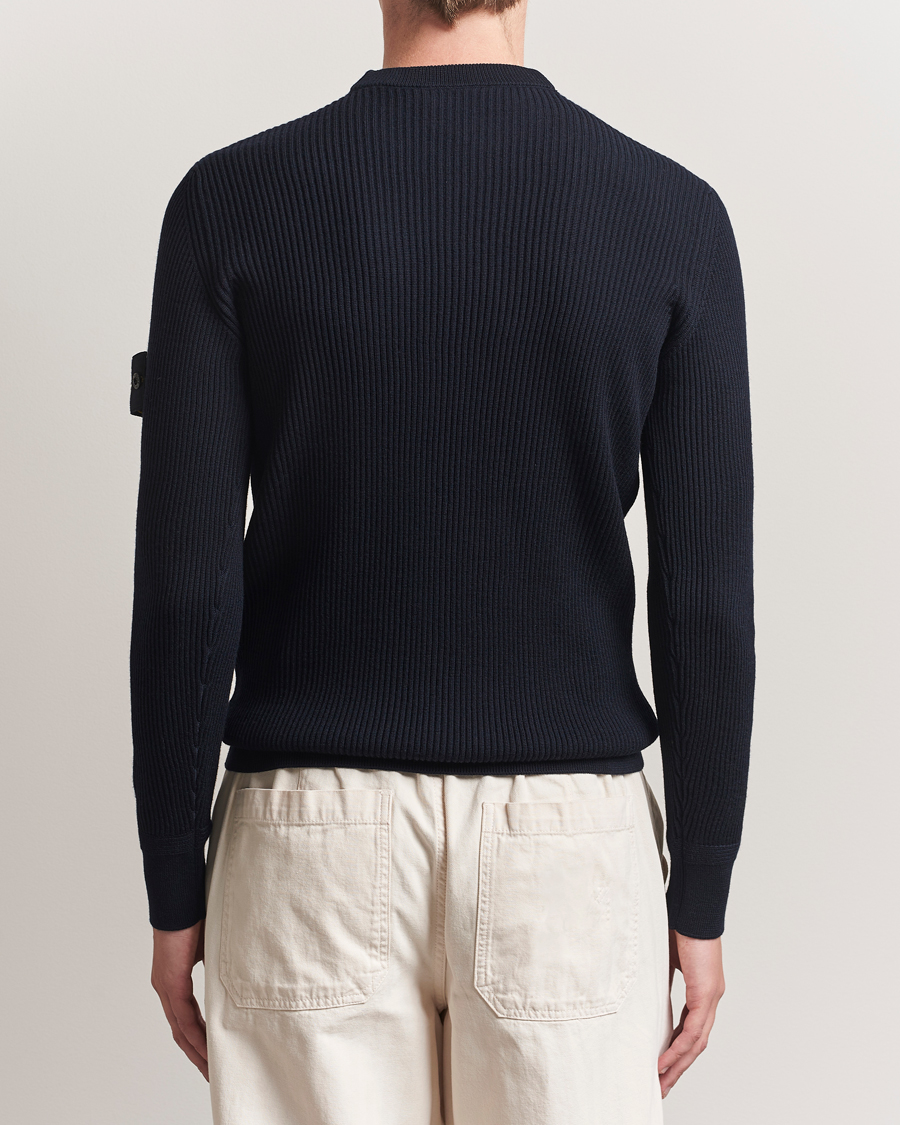 Men | Sweaters & Knitwear | Stone Island | Full Rib Crewneck Navy