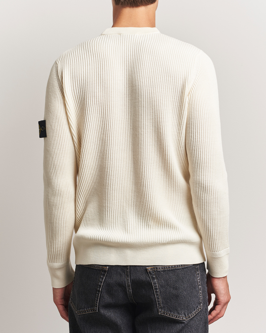Men | Sweaters & Knitwear | Stone Island | Full Rib Crewneck Ivory