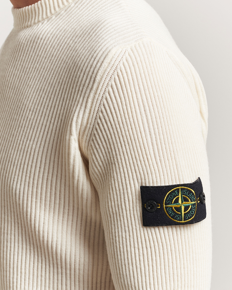 Men | Sweaters & Knitwear | Stone Island | Full Rib Crewneck Ivory