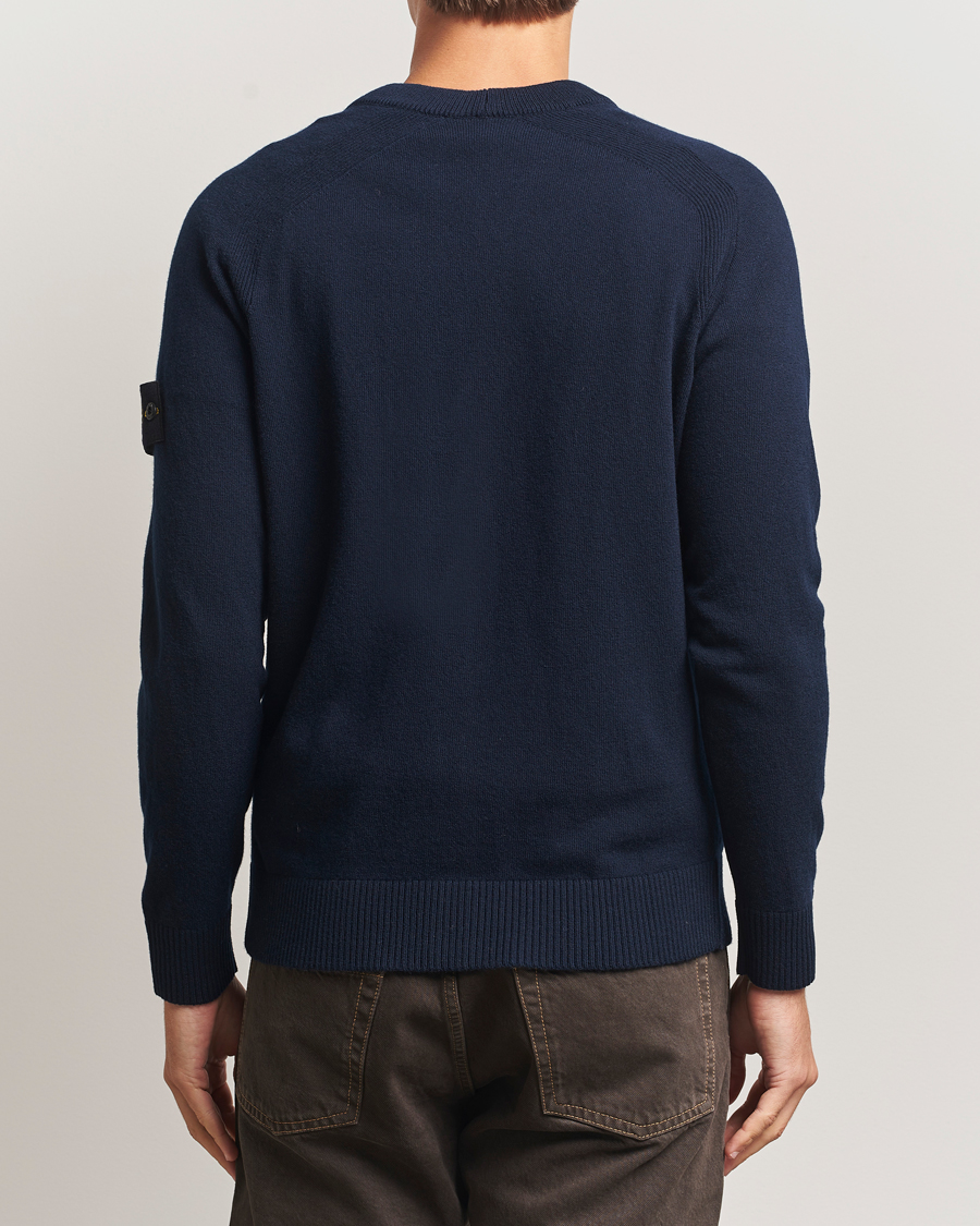 Men | Sweaters & Knitwear | Stone Island | Knitted Geelong Wool Cardigan Navy