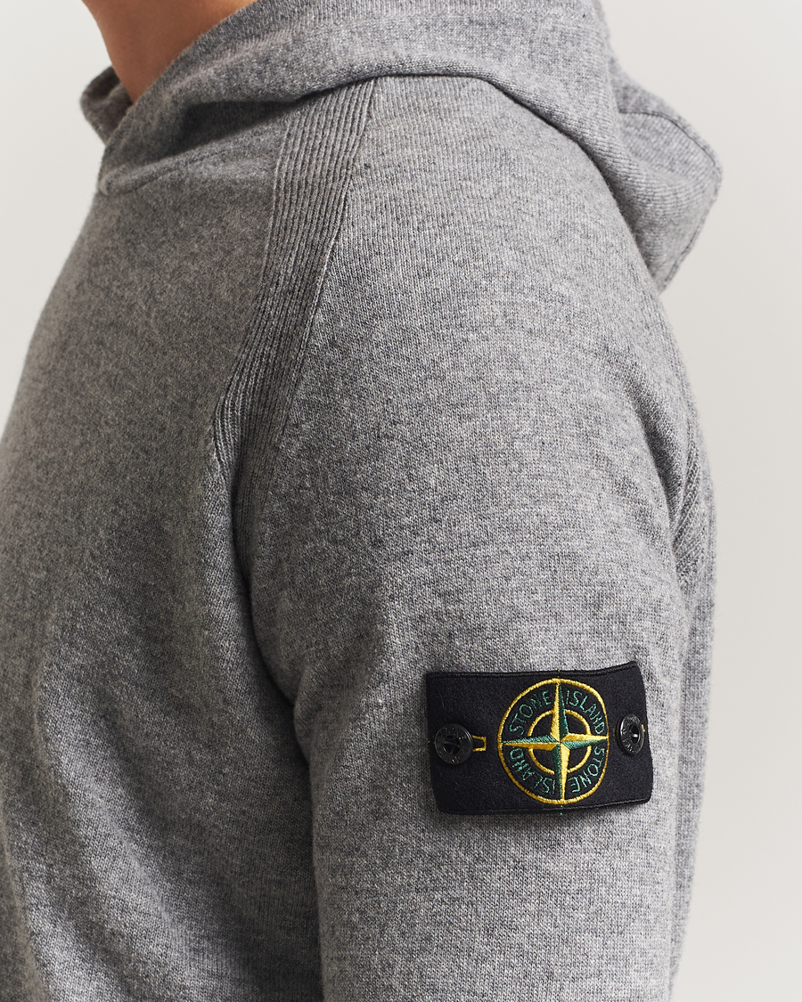 Men | Sweaters & Knitwear | Stone Island | Knitted Geelong Wool Hood Cement Melange