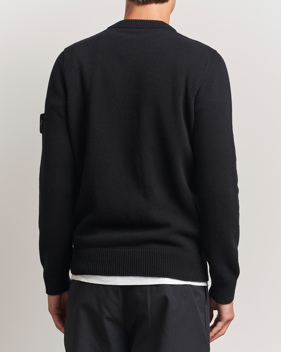 Men | Sweaters & Knitwear | Stone Island | Knitted Lambswool V-Neck Black