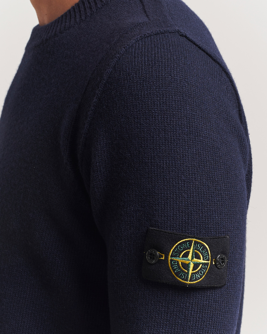 Men | Sweaters & Knitwear | Stone Island | Knitted Lambswool Crew Neck Navy