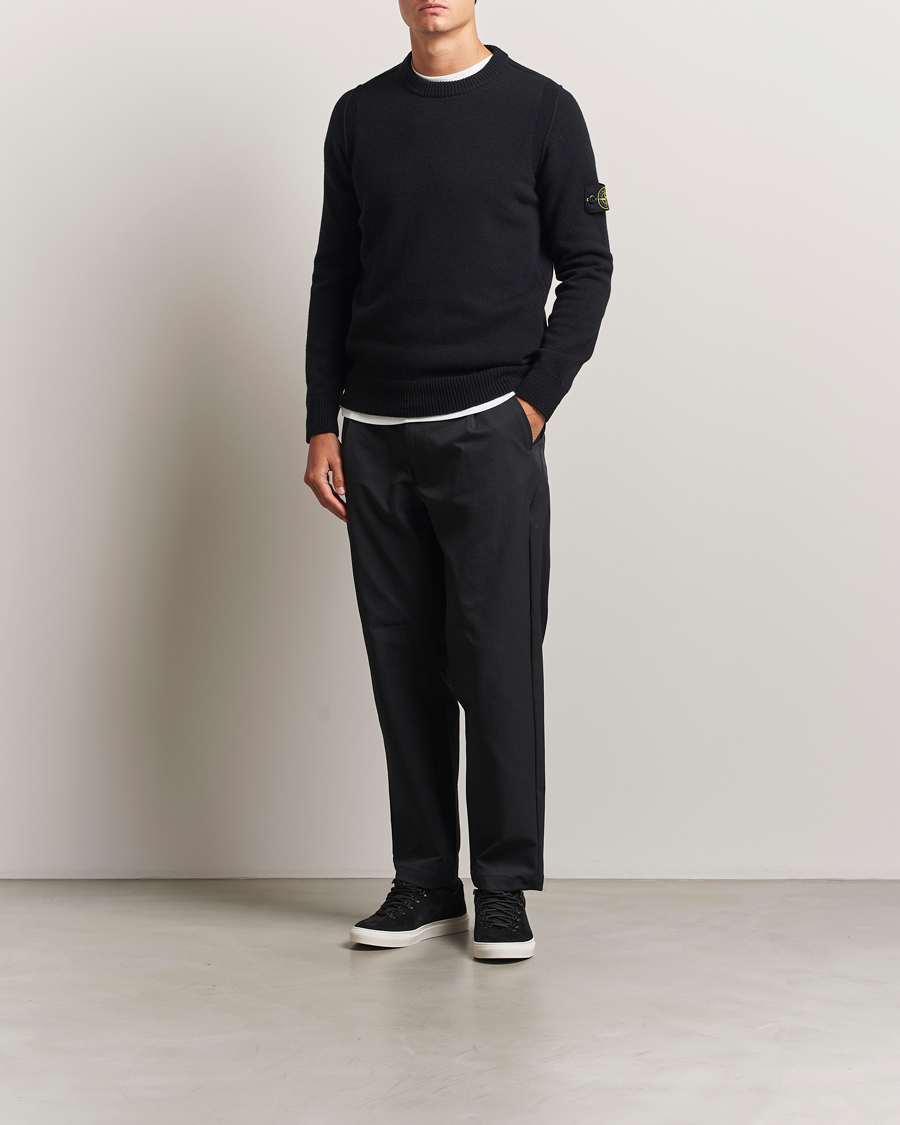 Men | Sweaters & Knitwear | Stone Island | Knitted Lambswool Crew Neck Black