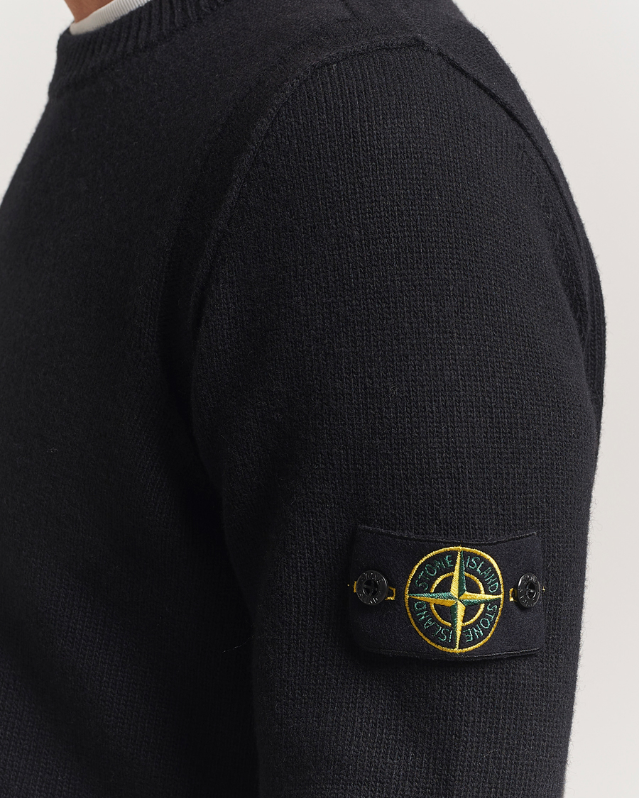 Men | Sweaters & Knitwear | Stone Island | Knitted Lambswool Crew Neck Black