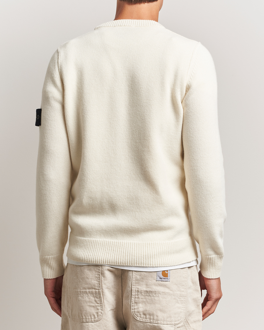 Men | Sweaters & Knitwear | Stone Island | Knitted Lambswool Crew Neck Ivory
