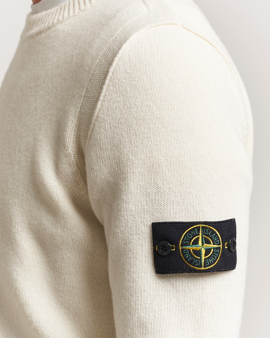 Men | Sweaters & Knitwear | Stone Island | Knitted Lambswool Crew Neck Ivory
