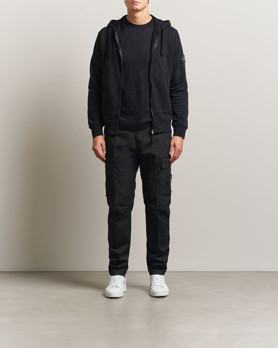 Men | Trousers | Stone Island | Supima Cotton Stretch Cargo Trousers Black