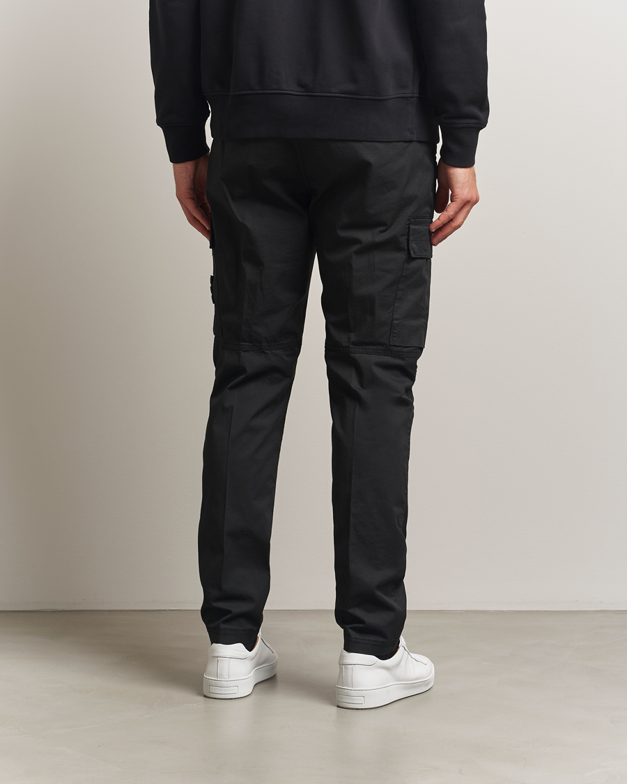 Men | Trousers | Stone Island | Supima Cotton Stretch Cargo Trousers Black