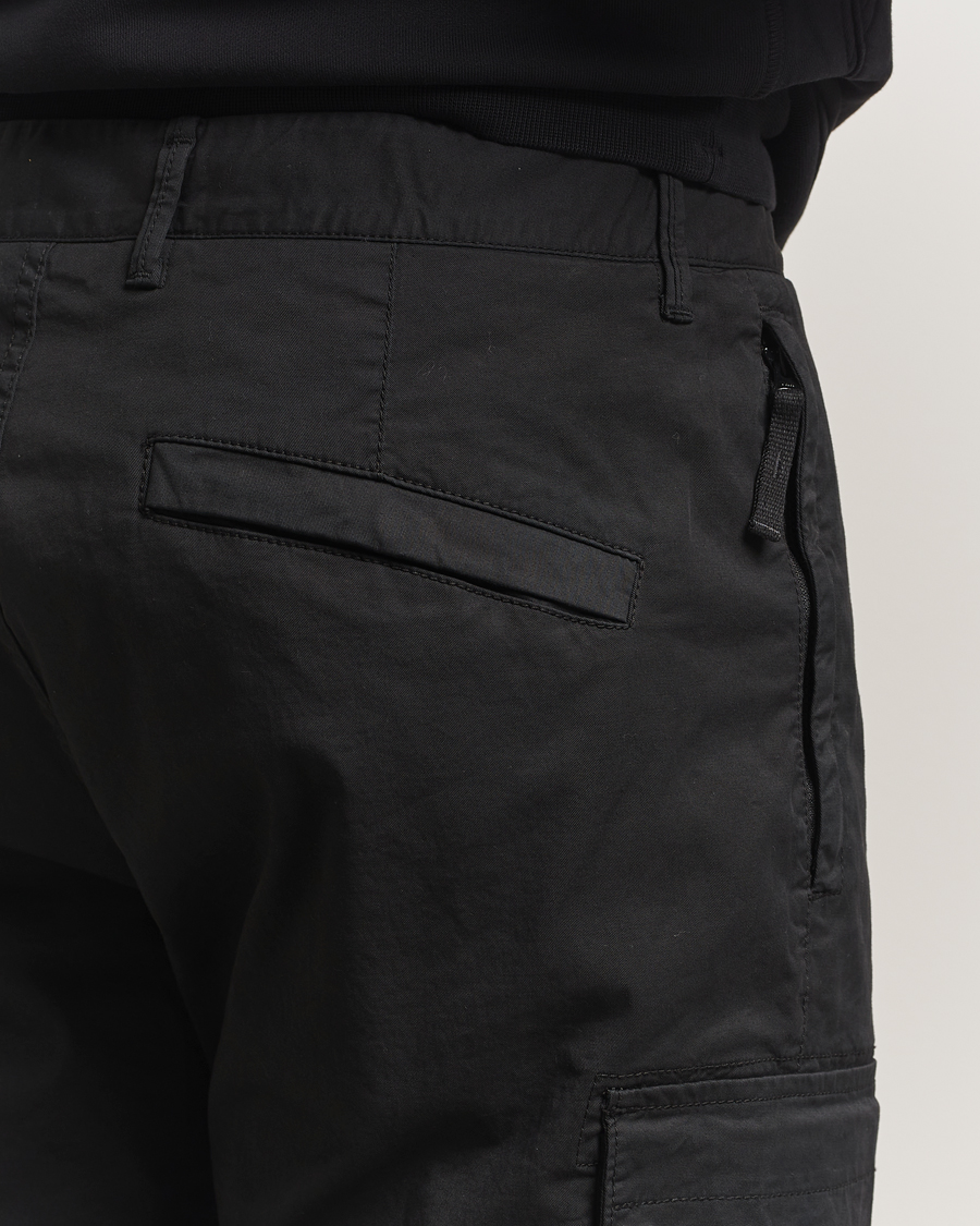 Men | Trousers | Stone Island | Supima Cotton Stretch Cargo Trousers Black