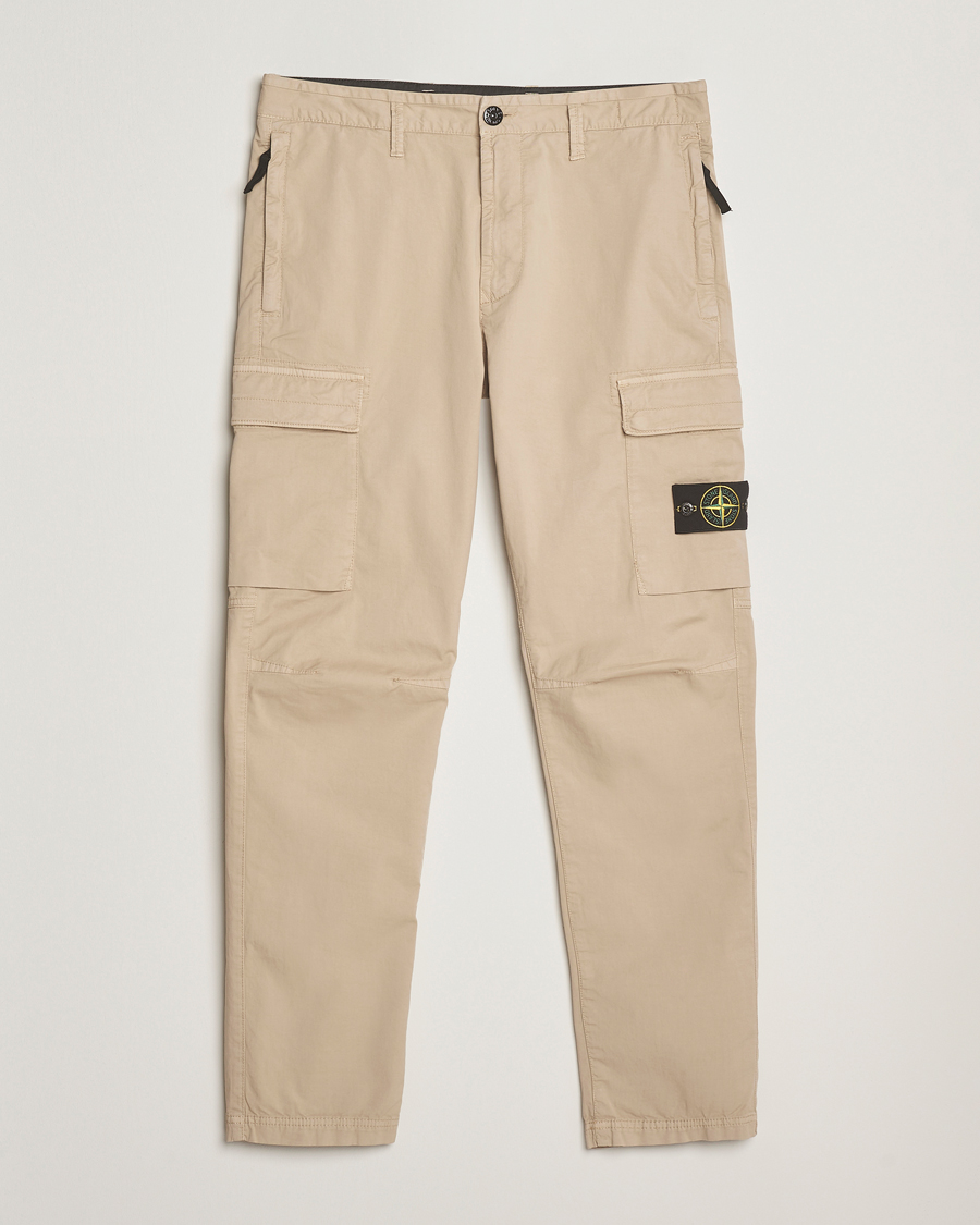 Men | Trousers | Stone Island | Supima Cotton Stretch Cargo Trousers Desert