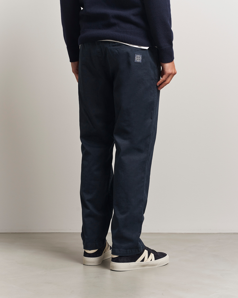 Men | Trousers | Stone Island | Cotton Twill Stretch Chino Navy