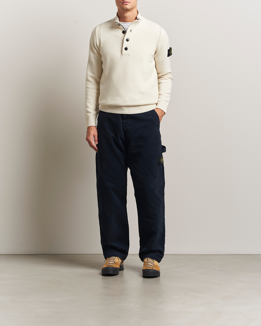 Men | Trousers | Stone Island | Cotton Moleskin Trousers Navy