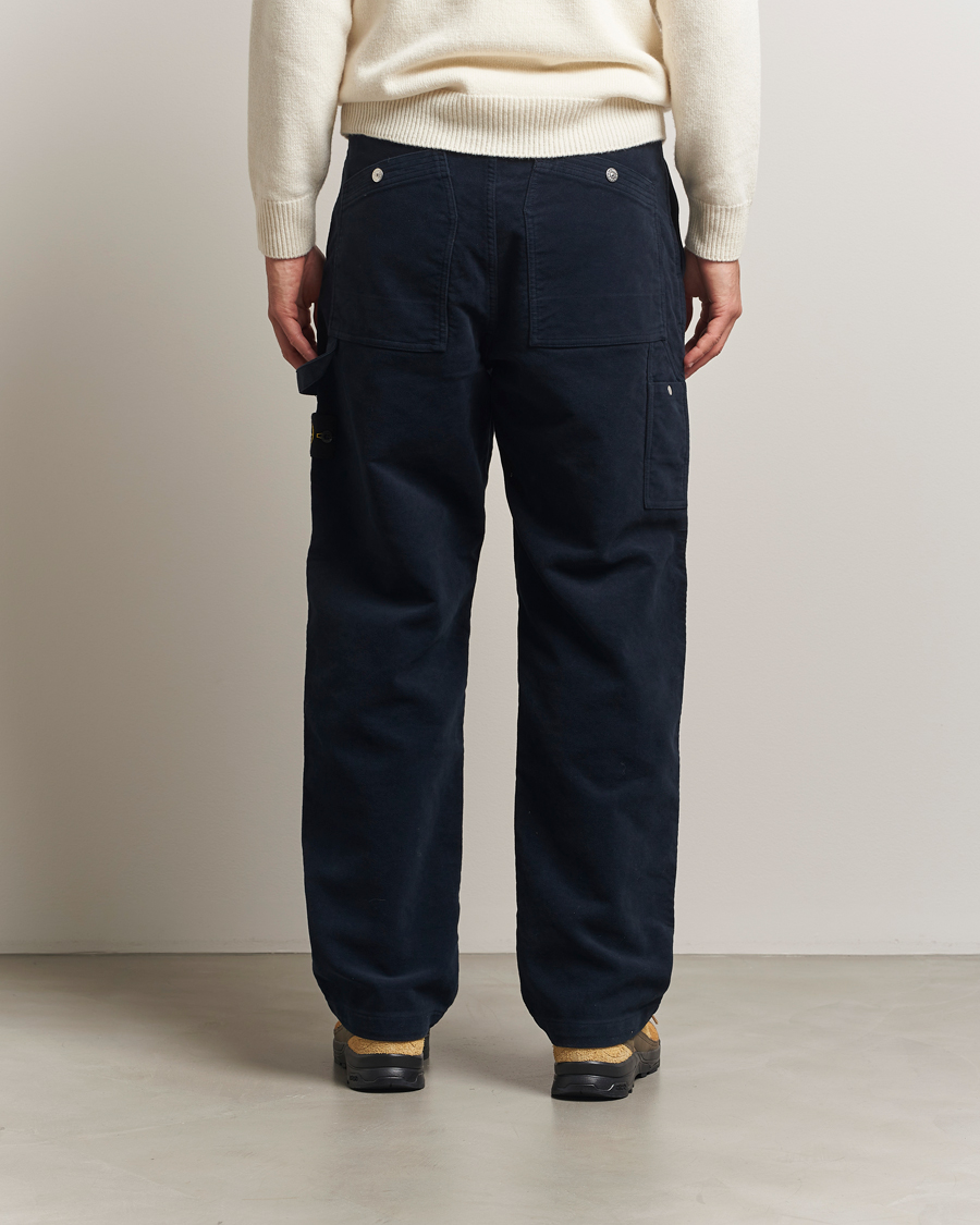 Men | Trousers | Stone Island | Cotton Moleskin Trousers Navy