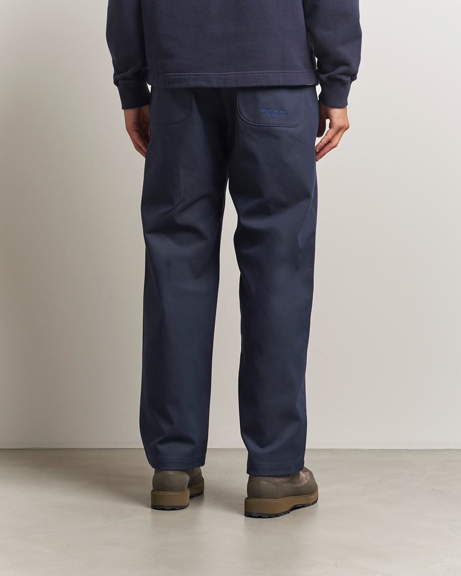 Men | Trousers | Stone Island | Marina Yard Dyed Stretch Gabardine Trousers Navy