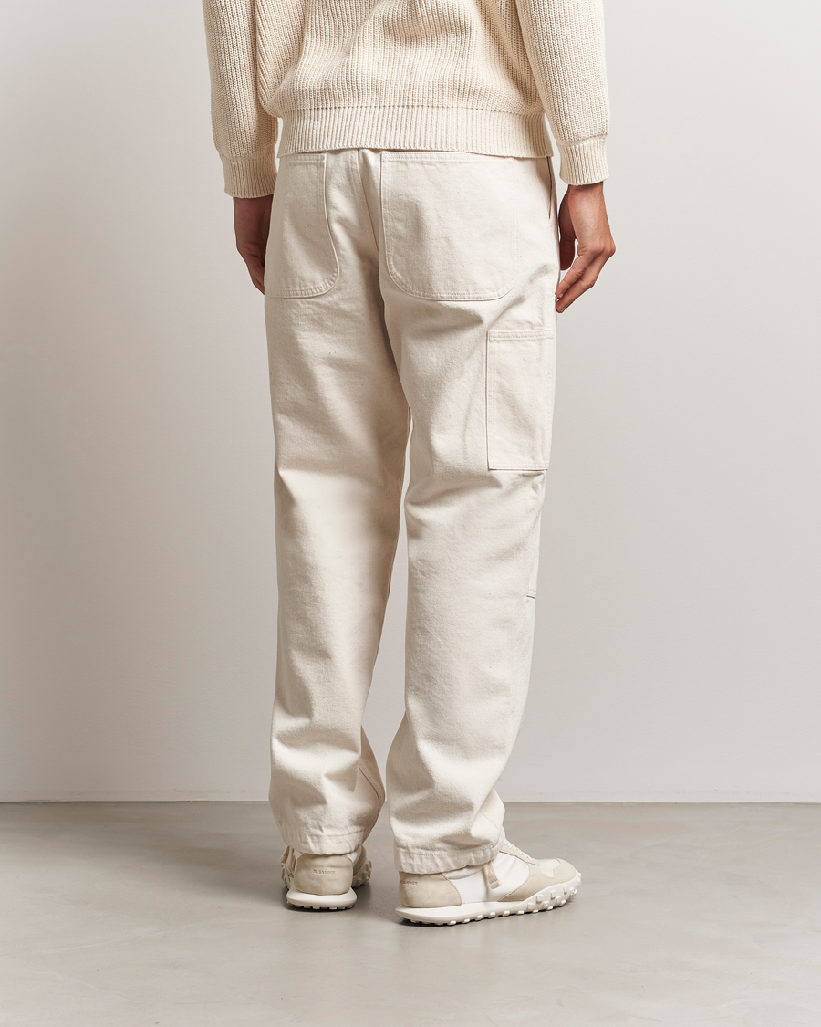 Men | Trousers | Stone Island | RAW Washed Cotton Gabardine Trousers Ivory
