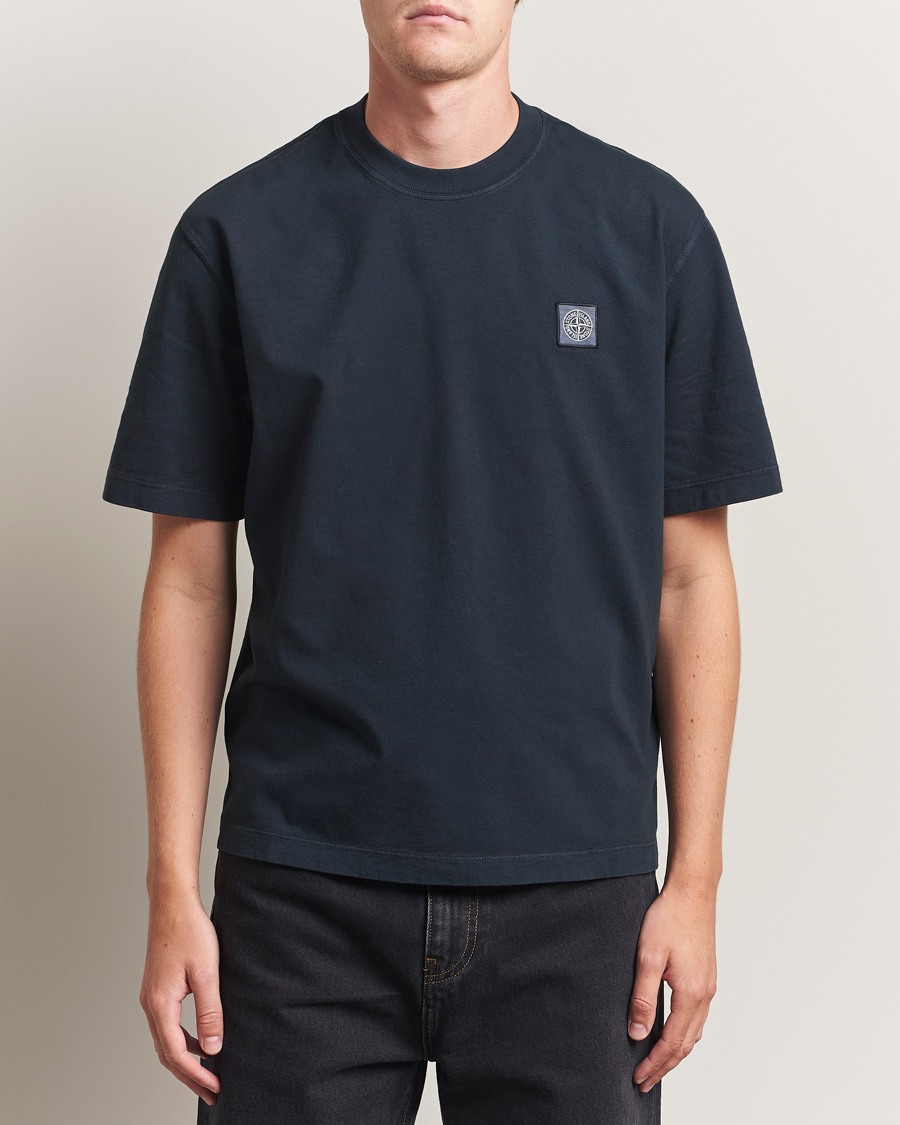Men | T-Shirts | Stone Island | Combed Organic Cotton T-Shirt Navy