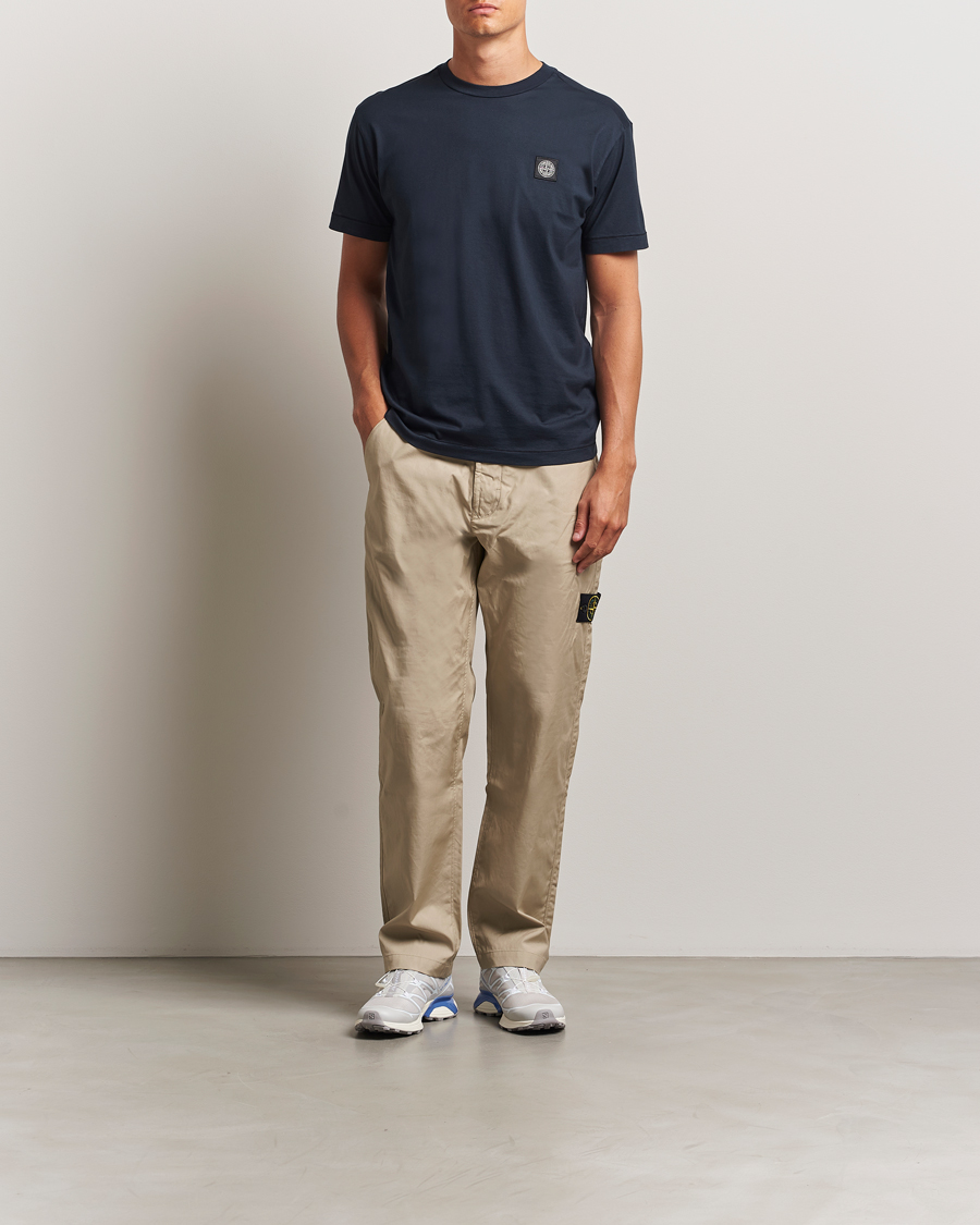 Men | T-Shirts | Stone Island | Garment Dyed Cotton Jersey T-Shirt Navy