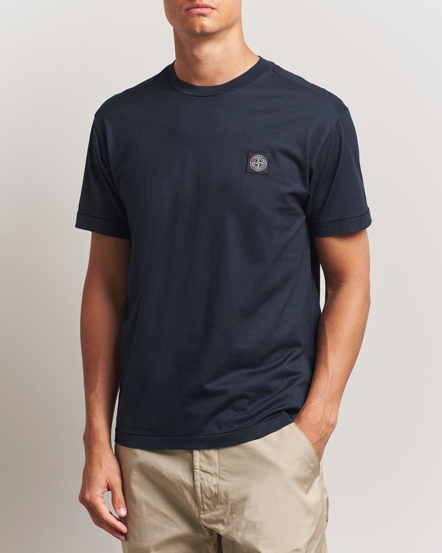 Men | T-Shirts | Stone Island | Garment Dyed Cotton Jersey T-Shirt Navy
