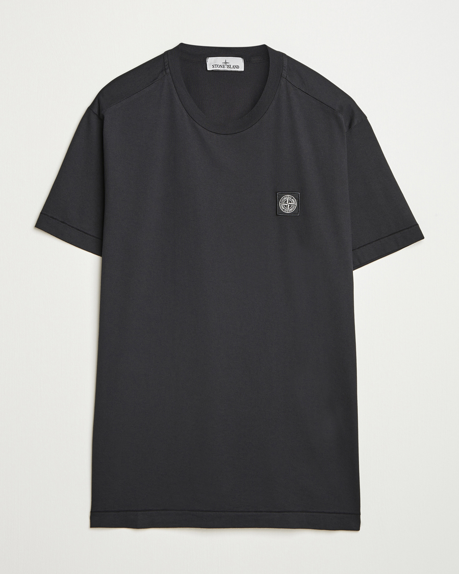 Men | T-Shirts | Stone Island | Garment Dyed Cotton Jersey T-Shirt Black