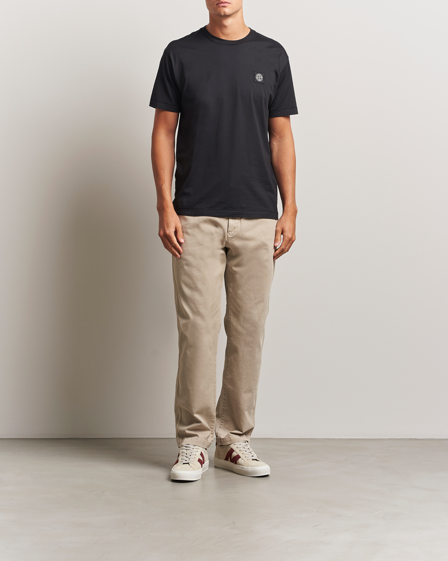 Men | T-Shirts | Stone Island | Garment Dyed Cotton Jersey T-Shirt Black