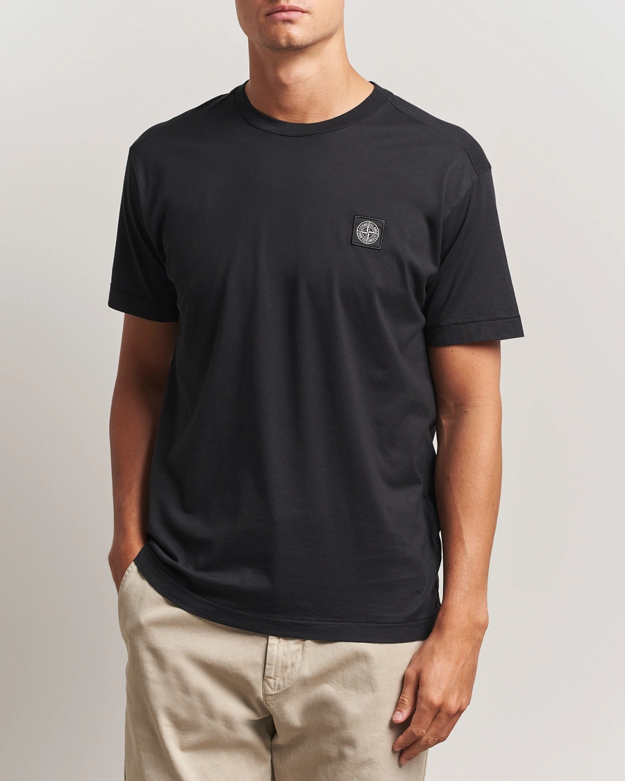 Men | T-Shirts | Stone Island | Garment Dyed Cotton Jersey T-Shirt Black