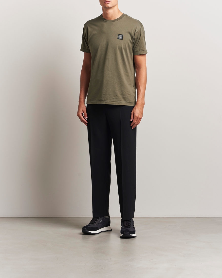 Men | T-Shirts | Stone Island | Garment Dyed Cotton Jersey T-Shirt Military Green