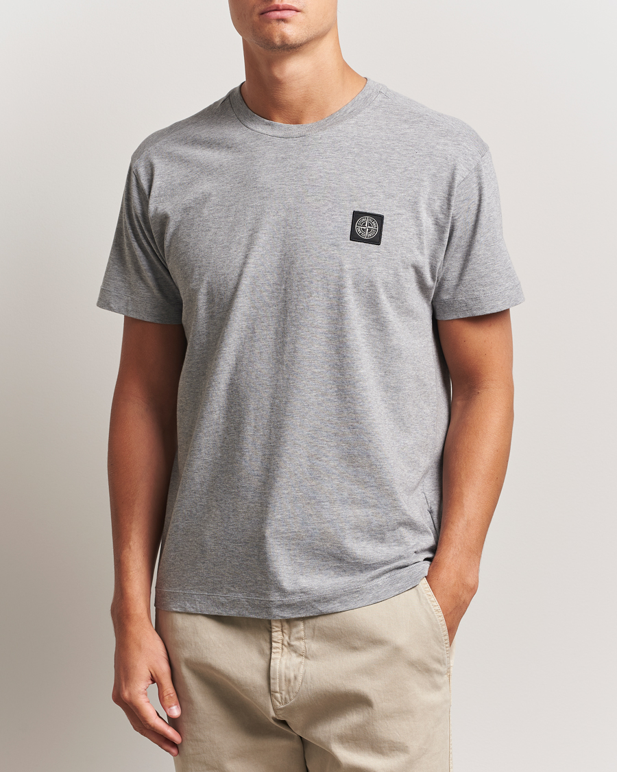 Men | T-Shirts | Stone Island | Garment Dyed Cotton Jersey T-Shirt Grey Melange