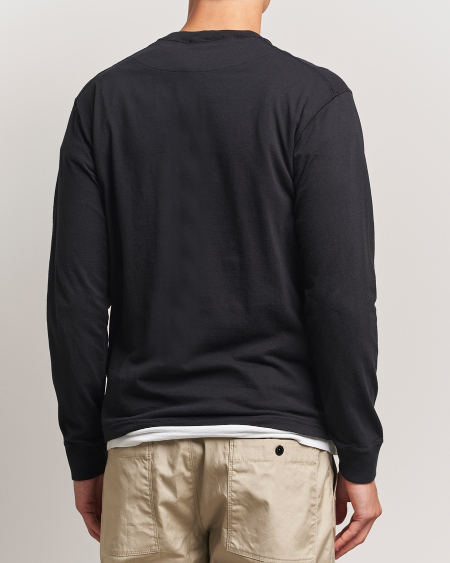 Men | T-Shirts | Stone Island | Long Sleeve Garment Dyed Cotton Jersey T-Shirt Black