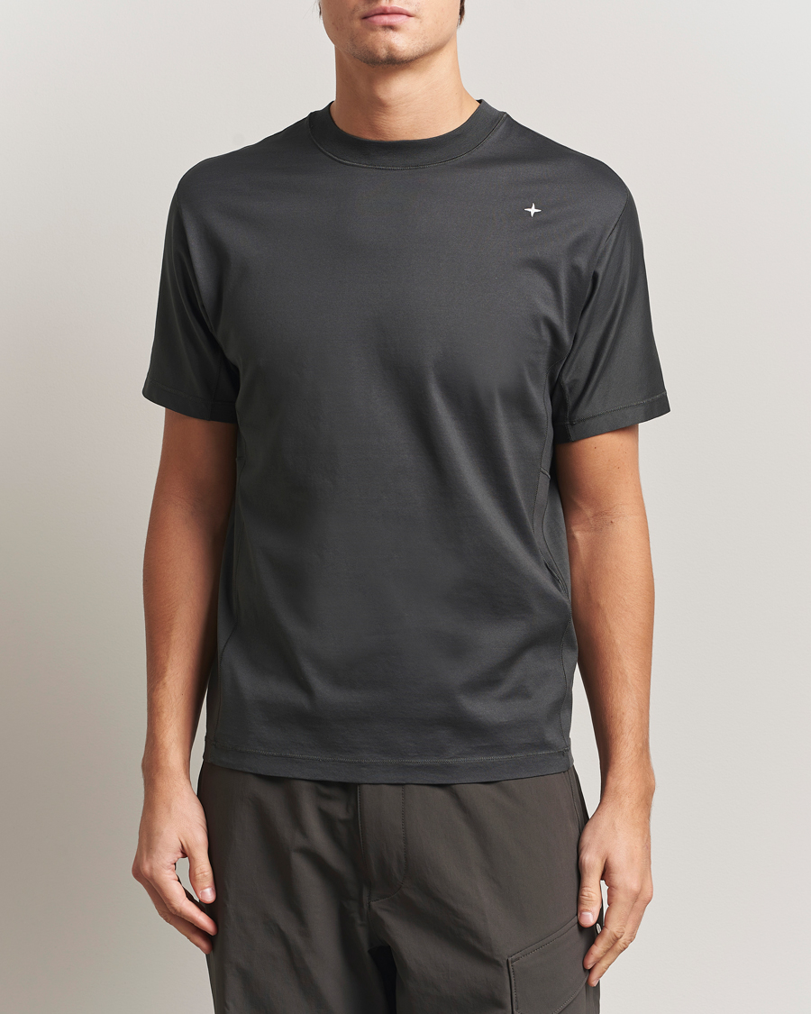 Men | T-Shirts | Stone Island | Stellina Mercerized Cotton T-Shirt Lead Grey