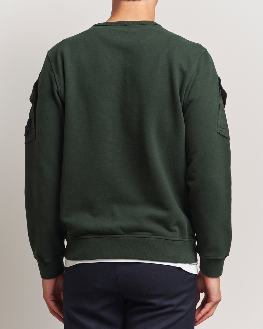 Men | Sweaters & Knitwear | Stone Island | Organic Cotton Fleece Arm Pocket Sweatshirt Juniper