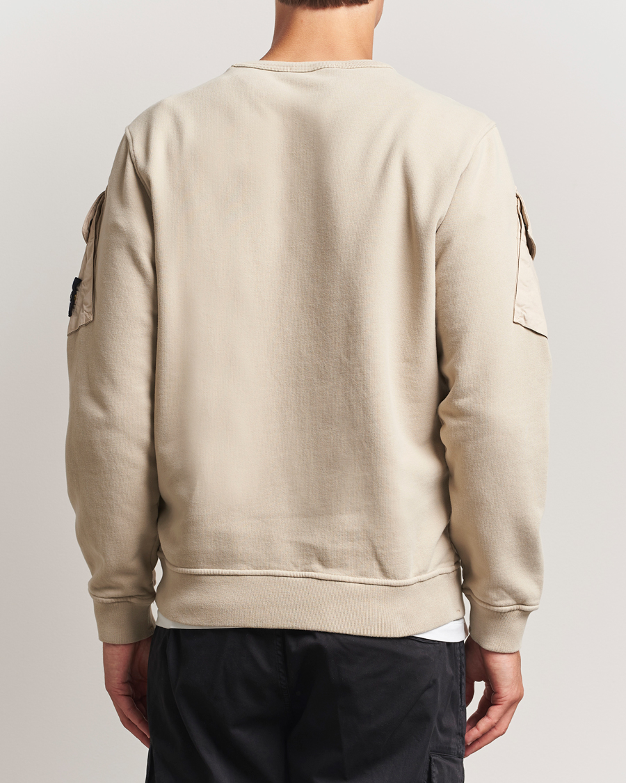 Men | Sweaters & Knitwear | Stone Island | Organic Cotton Fleece Arm Pocket Sweatshirt Desert