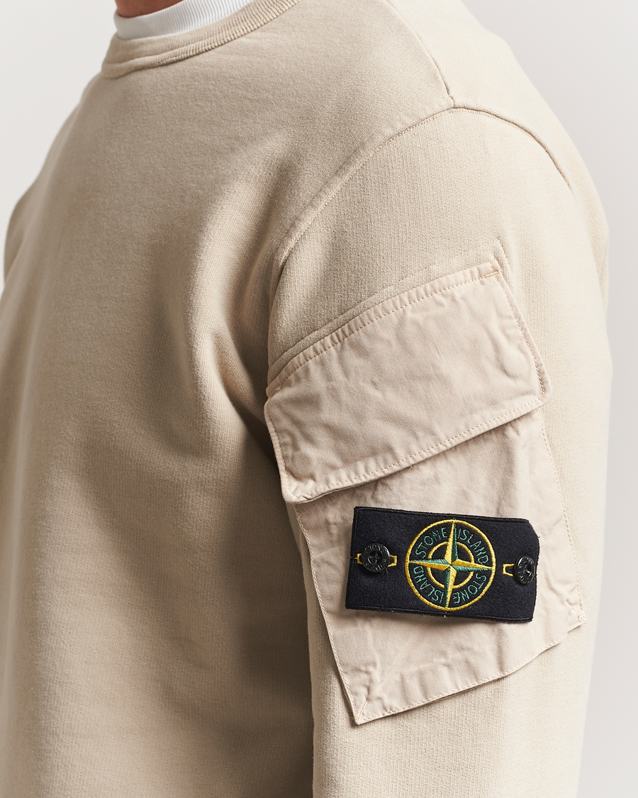 Men | Sweaters & Knitwear | Stone Island | Organic Cotton Fleece Arm Pocket Sweatshirt Desert